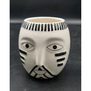4" Ceramic Aztec Face Planter